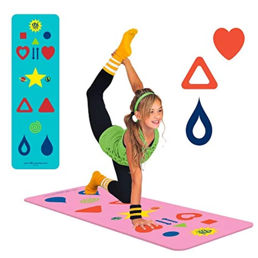 Tappetino Yoga Universe, Gioco Yoga per Adolescenti e Adulti, Poster con Istruzioni, App Gratuita, Segui i Simboli, Allinea il Corpo, Facile da Imparare