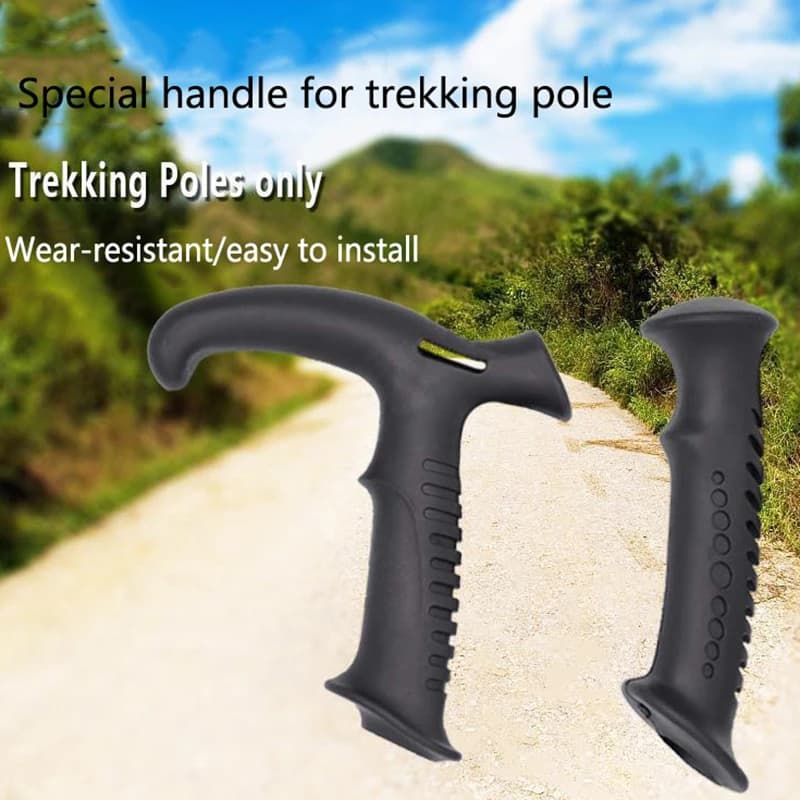 2 pieces adapter for single-foot handle T/baston walking handle straight converter for trekking rod grip for climbing hiking