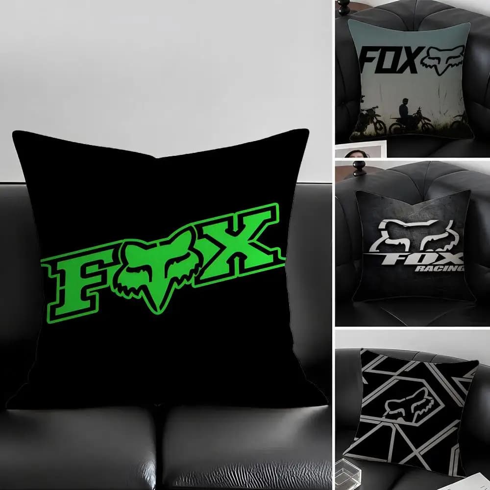 Set di fodere per cuscini in lino naturale F-Fox Racing-S, decorazione tutto in uno per divano, camera da letto e sedia