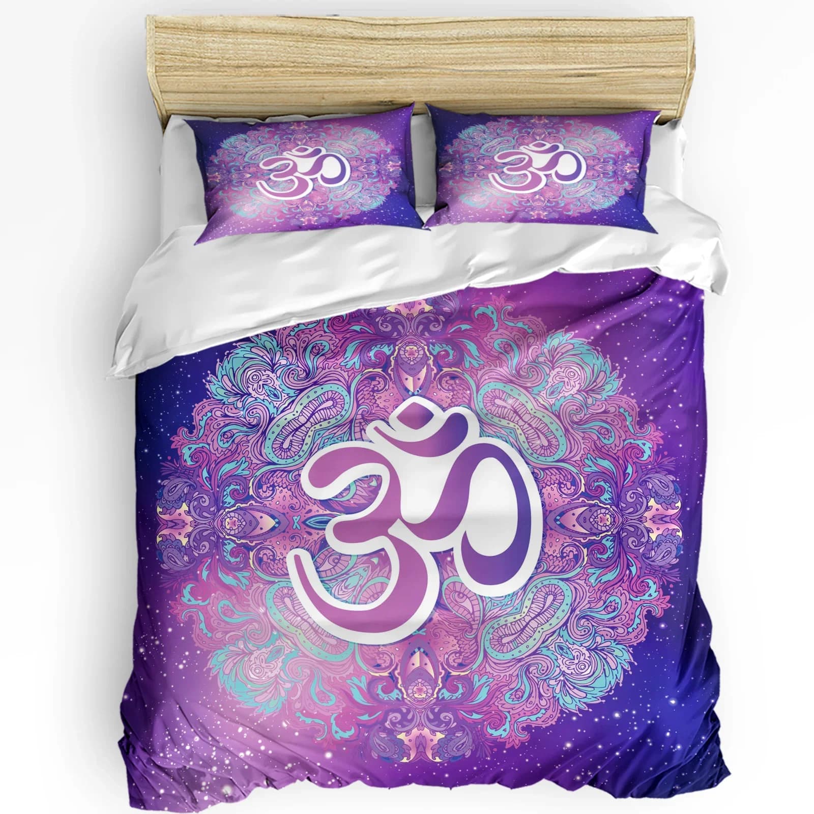 Set di biancheria da letto con copripiumino viola Life Of Flower per doppia casa, copripiumino, federe, set di biancheria da letto per camera da letto (senza lenzuolo)