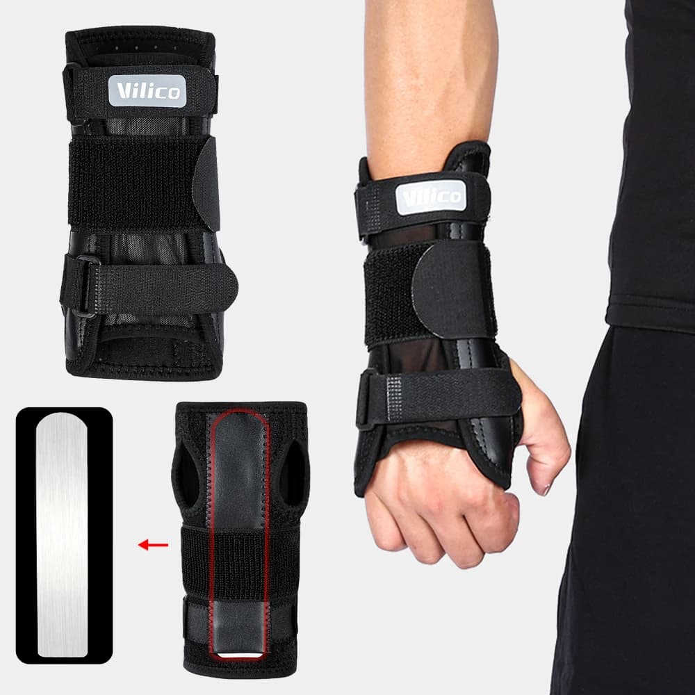 Tutore da polso da 1 pezzo per supporto notturno per sollievo dal tunnel carpale, tutore per mano di supporto con 3 supporti, stecca di supporto per polso regolabile