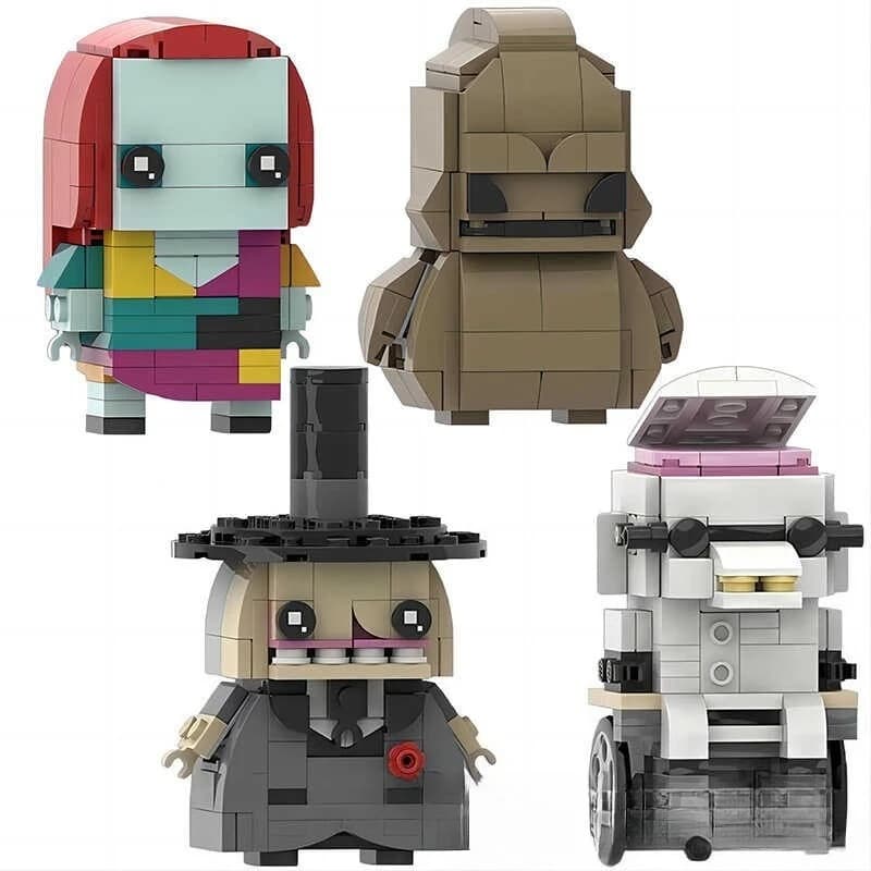 Serie Creativa Classica MOC Compatibile con Personaggi di Film Horror della Vigilia di Natale, Blocchi da Costruzione a Mosaico Educativi