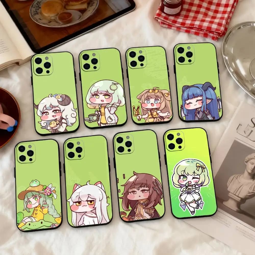 Custodia per Telefono in Silicone Morbido con Gioco di Carte T-Trickcal Chibi Go per iPhone 17 16 15 14 13 12 11 X XR Plus Pro Max Plus