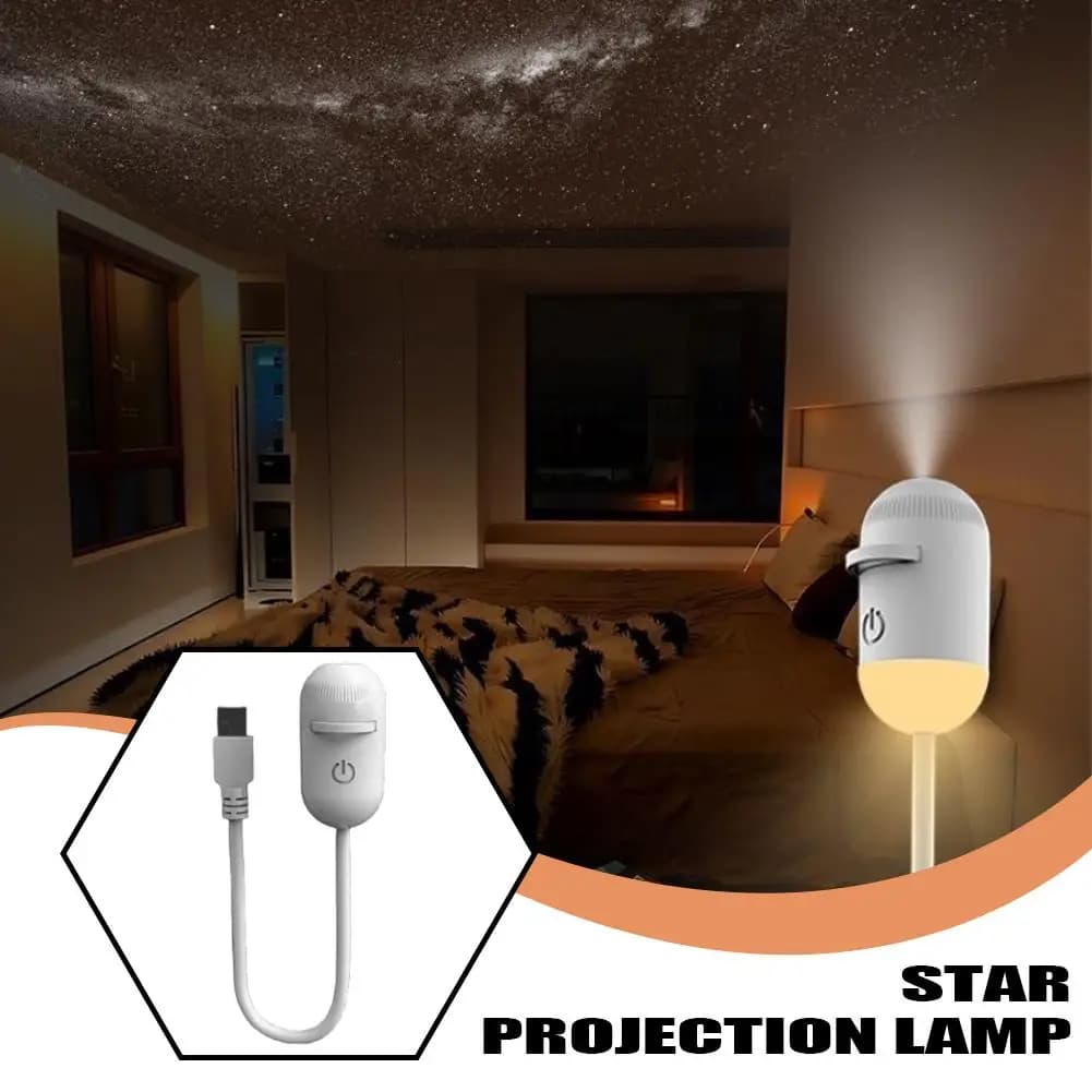 Mini Proiettore di Stelle Galattiche con 48 Diapositive, Lampada USB per Cielo Stellato, Illuminazione Ambientale per Camera da Letto e Arredamento Casa