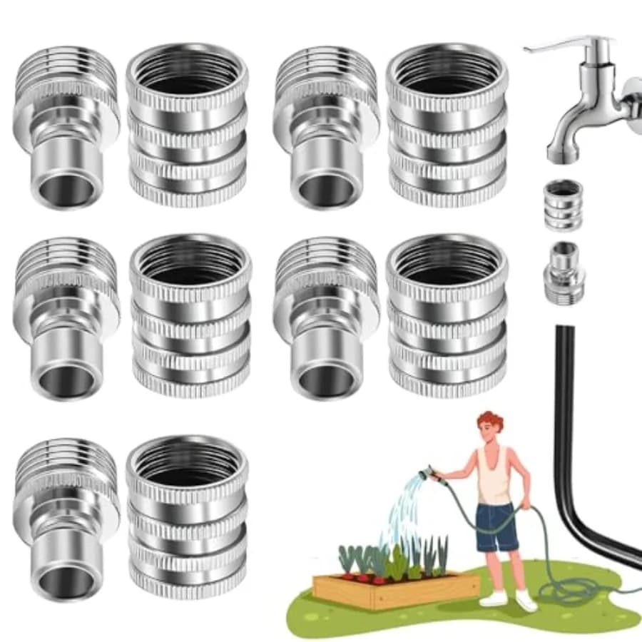Nuovo Set di Raccordi Rapidi per Tubo da Giardino in Acciaio Inossidabile 2026, Attacco Rapido GHT da 3/4 Pollici per Tubi dell'Acqua, Raccordi Rapidi Resistenti