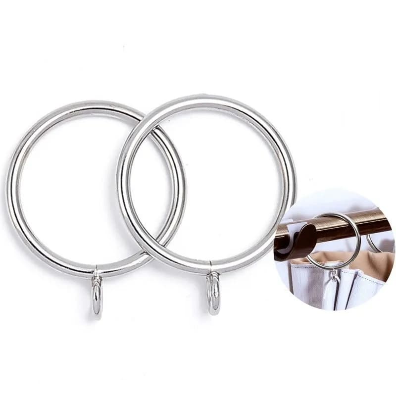5 pcs 45mm Metal Window Curtain Rings for Bathroom Shower Panel, Easy Install Simple Hang, Smooth Sliding On Rod, Silver
