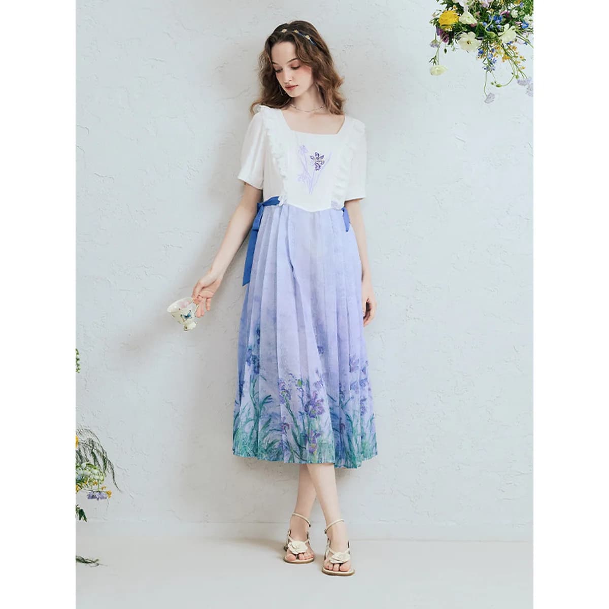 Casual Getaway Skirt & Embroidered Tie-Up Dress