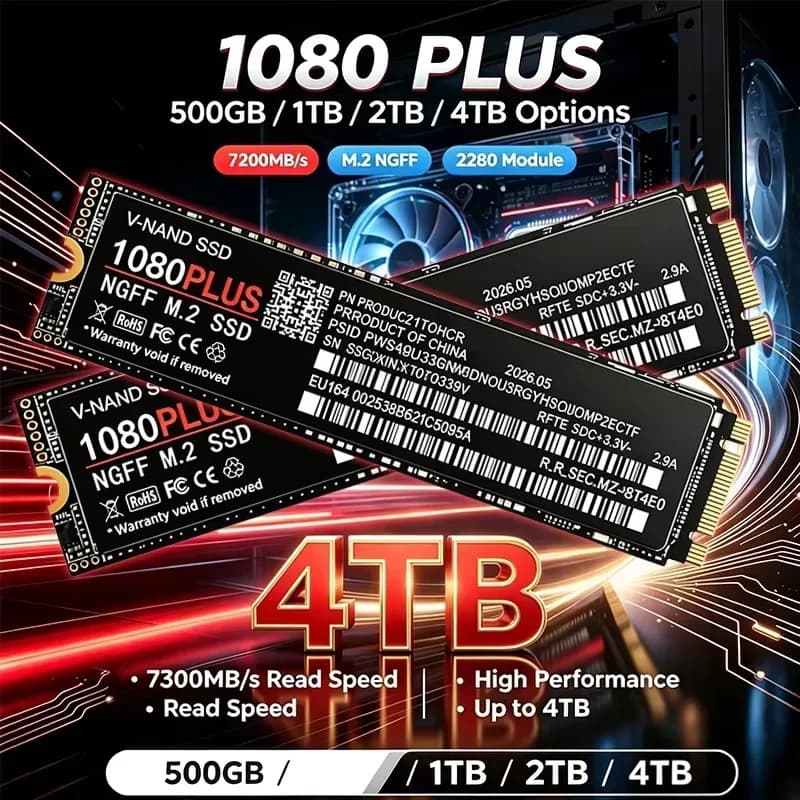 1080 Plus M.2 NVMe PCIe 4.0 internal SSD 500GB to 4TB up to 7300MBs solid state drive for laptop and desktop PC low power