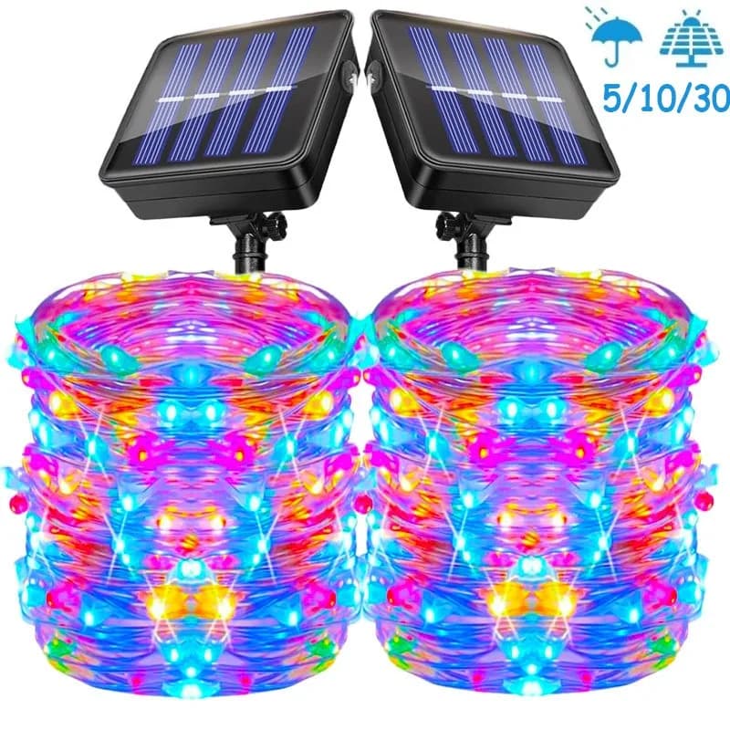 Luci natalizie a LED solari a forma di fata Illuminazione decorativa per esterni impermeabile per illuminazione natalizia decoratrice per balcone da giardino