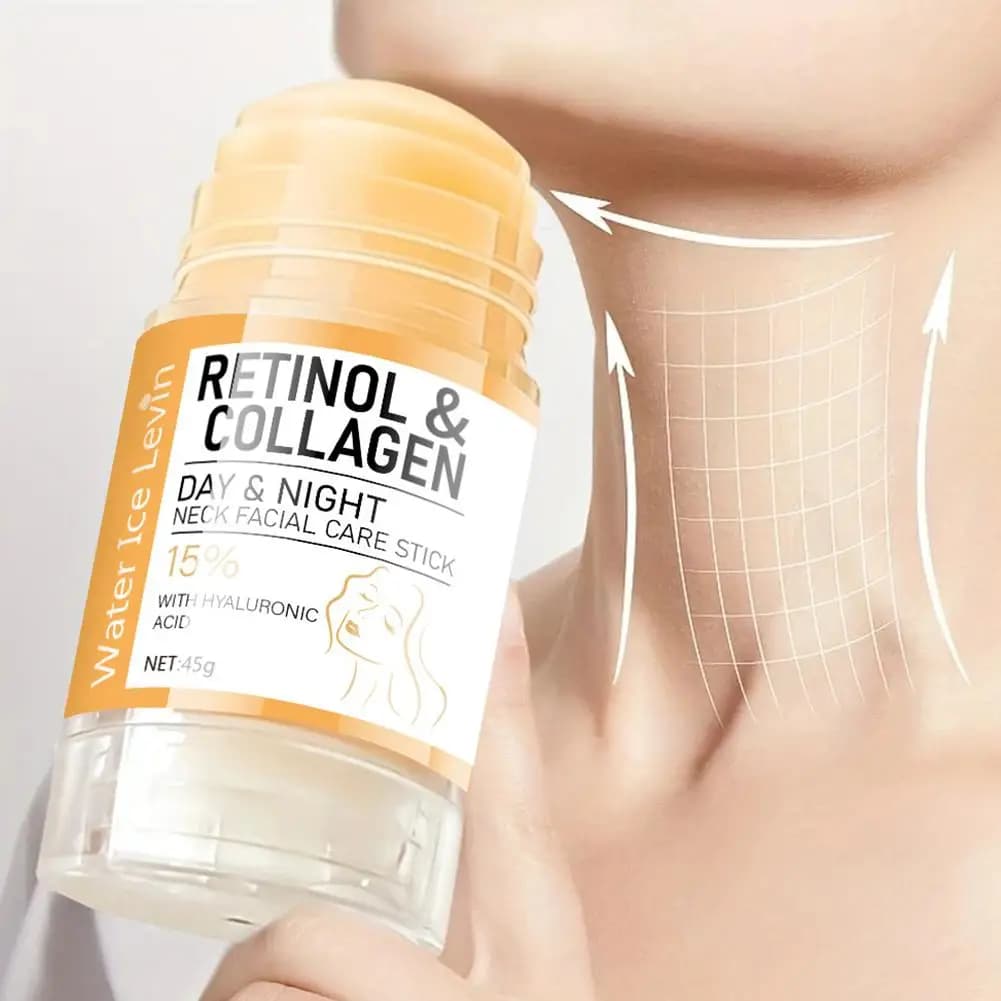 Stick Crema Rassodante al Retinolo con Collagene, Idratante Antirughe, Crema Lifting per Viso e Collo per la Cura Quotidiana della Pelle