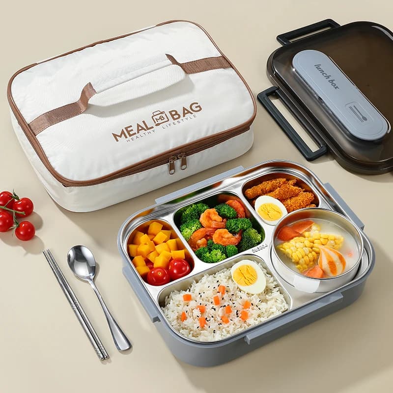 Scatola per il pranzo isolata in acciaio inossidabile 304 Lavoratori d'ufficio Studenti Sigillati portatili Bento Riscaldamento per microonde Contenitore per alimenti