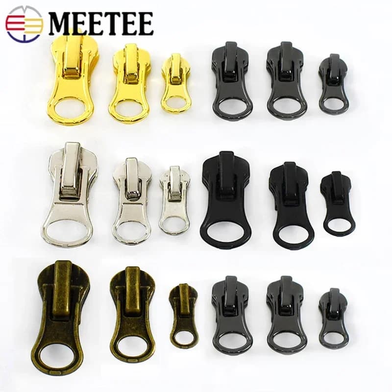 5/10/20 pezzi 3 # 5 # 8 # Riparazione Cursore per cerniera Cerniere in metallo Cappotto Tenda Chiusura con cerniera Estrattore Testa Giacca Zip Chiusura Accessori per borse