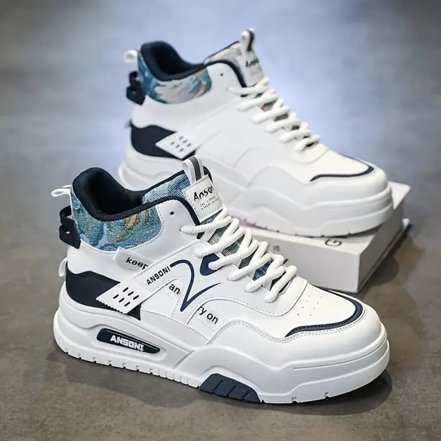 Scarpe da uomo invisibili con rialzo interno, scarpe da skate alte da 10 cm, scarpe sportive casual da uomo alla moda con rialzo interno da 8 cm