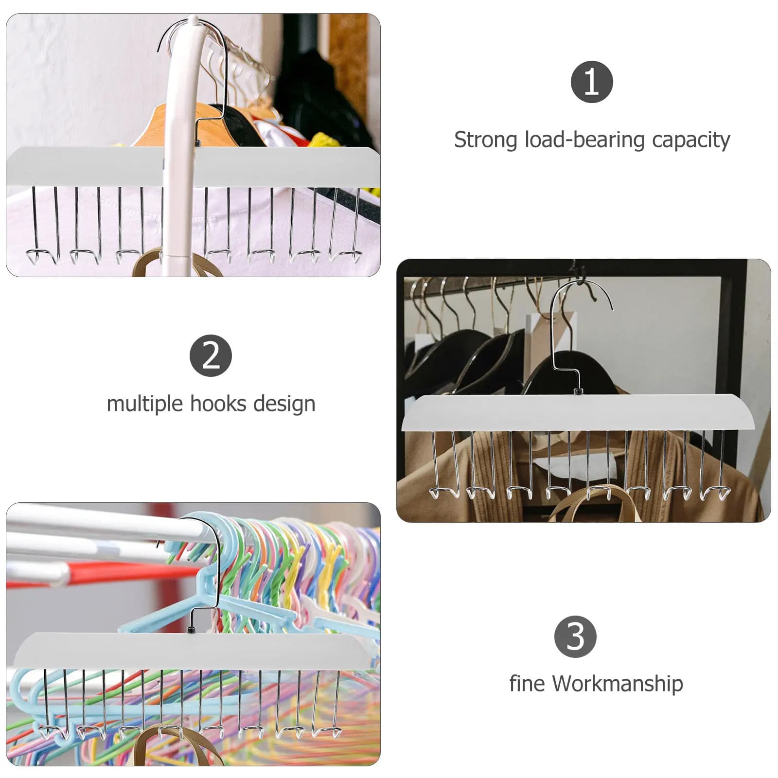 2 Pieces Plastic hanger with Multipli Hooks for Organization Bras, Underwear and Tanks in the Wardrobe