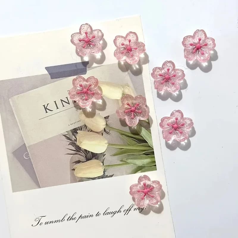 1/2/5 pezzi magneti per frigorifero fiore di pesco carino cucina in resina ufficio decorazione per lavagna forte set di magneti per frigorifero per regali domestici