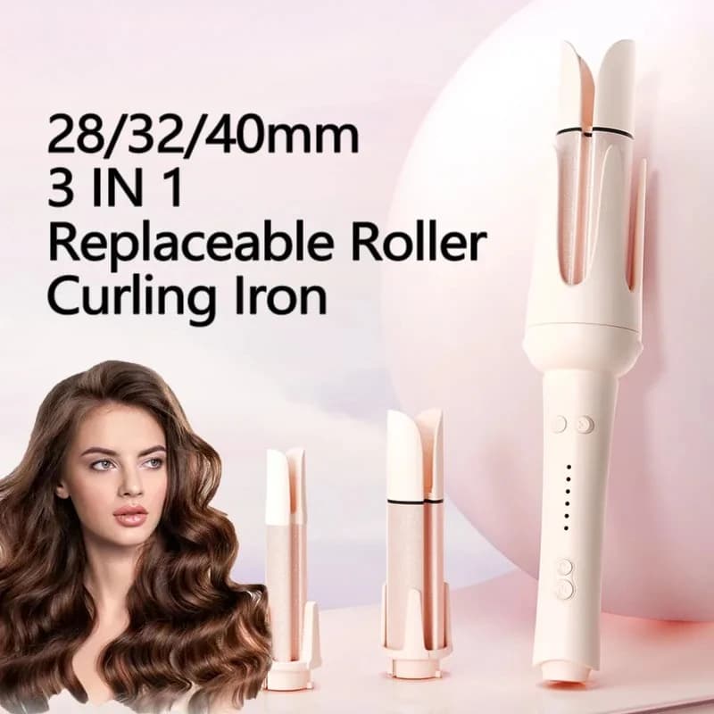 Automatic 32mm hair curler with Automatic Rotation, Professional Ceramic 40mm curling iron, Gift
