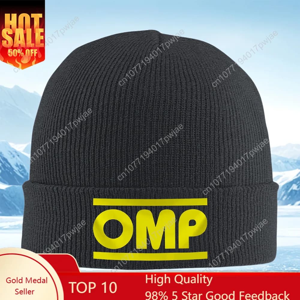Letters OMP Yellow Background Black Design Man Woman Knit Hat Unisex Berretto Pullover Hot Winter Hot Christmas Outdoo