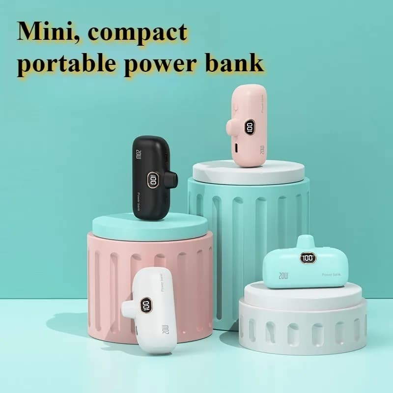 Xiaomi 5000mAh Mini Wireless Power Bank Capsule Alimentatore mobile Ricarica di emergenza Batteria esterna per IPhone Samsung