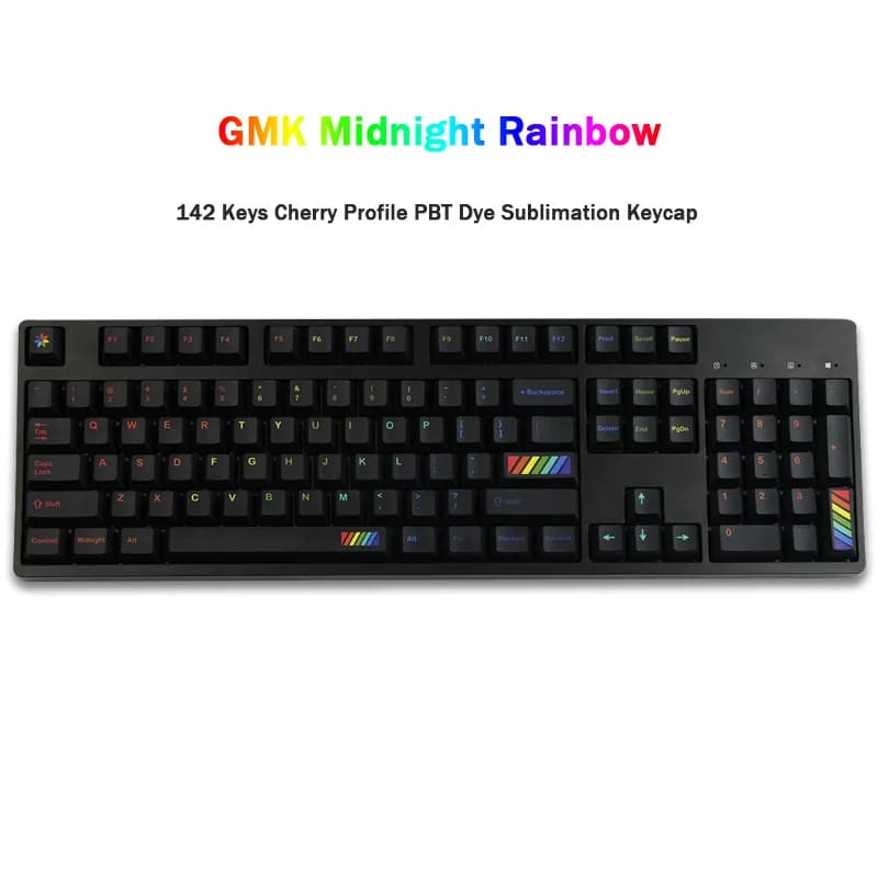 142 keys GMK Midnight Rainbow Copritasti Cherry Profile PBT Sublimation Keycap for MX Switch Mechanical Keyboard 61/68/87/104
