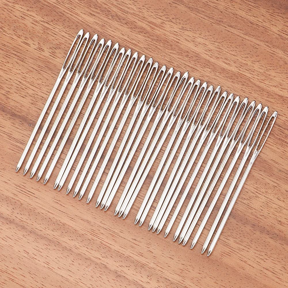 Large Eye Easy Threading Sewing Needles, Ideal Embroidery Tool for Knitting Lovers to Weave Loose Threads and Thick Wool Yarn
