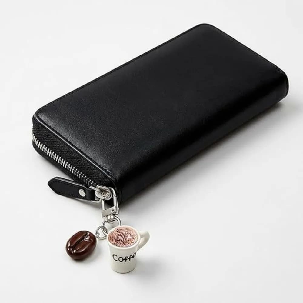 Simulation Coffee Cup Keychain Resin Miniature Coffee Beans Keychain Cartoon Portable Mini Coffee Cup Bag Charm