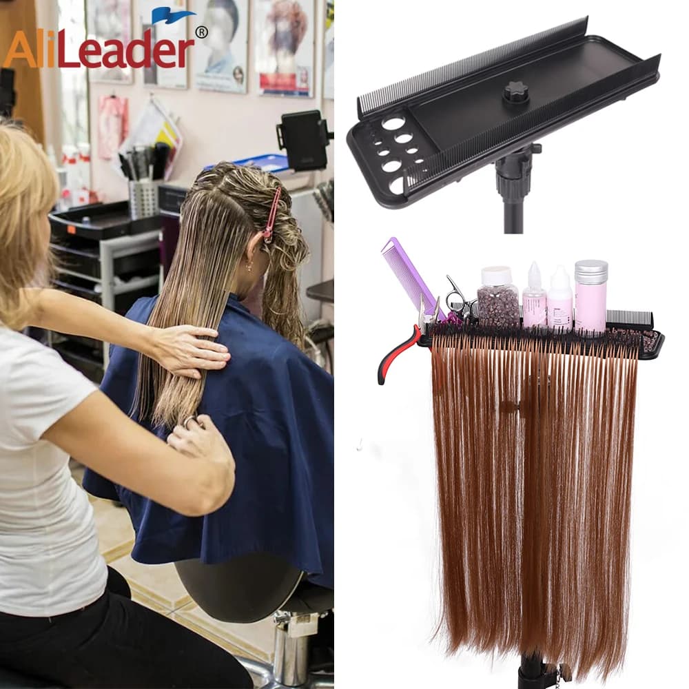 Multifunction hair tray to be used with braiding wig support Hair wig tools easy to use Place the comb tray for scissors for universal hair clips