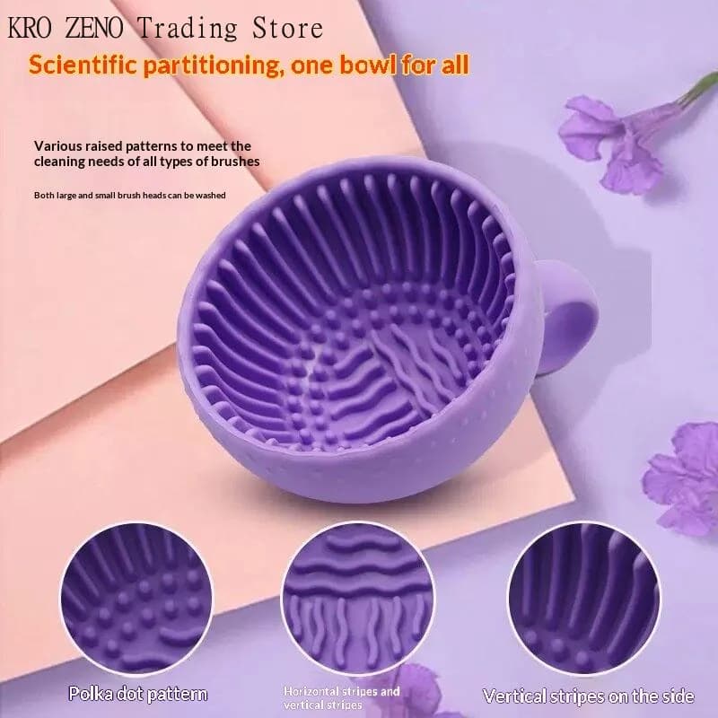 di 1 Piece Silicone Premium Brush and Anti-slip Bowl for Quick Cleaning of Makeup Brushes, Deep Cleaning Without Stress for All Types of Face di