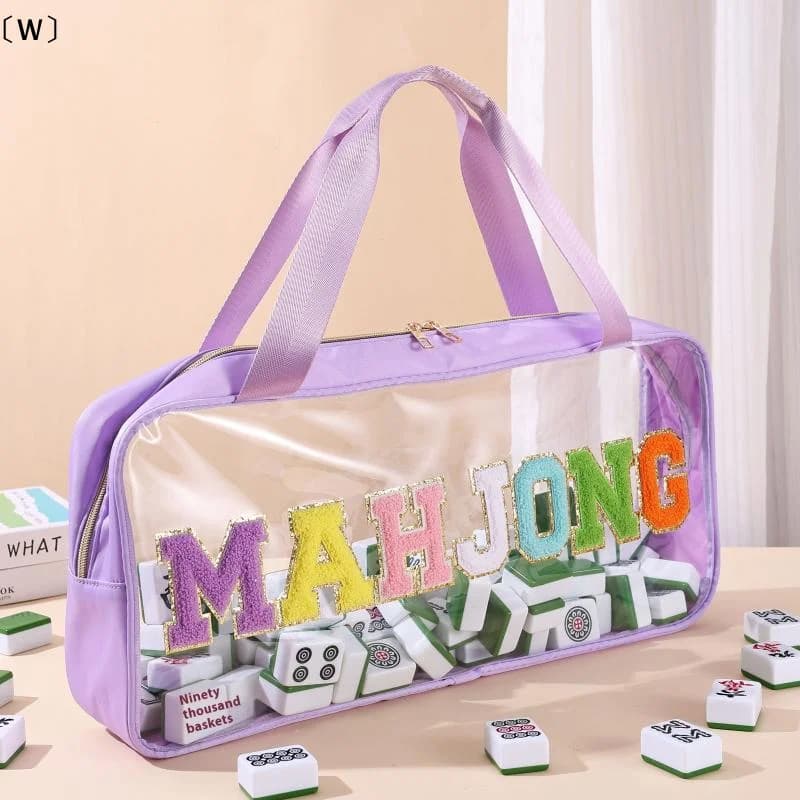 maveraW AanMahjong Borsa per piastrelle Impermeabile Grande supporto per piastrelle Mahjong Custodia per organizer portatile per studio aziendale Viaggi a casa Adulti Adolescenti