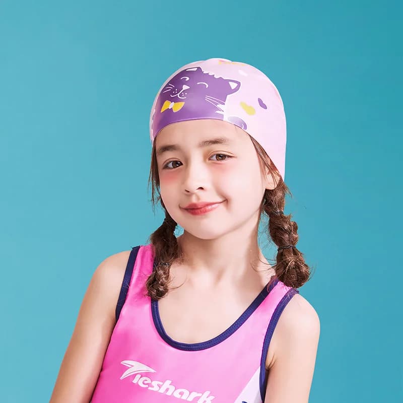 Kids Swimming Head Cartoon Silicone Swimming Head for Kids Water Sports Protect Your Ears Swim Hats Boys Girls