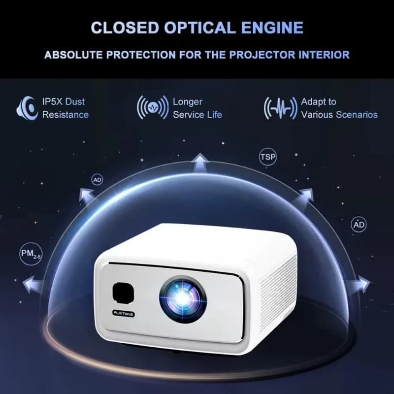 Proiettore D10S 4000 Lumen ANSI 1080P 4K Video Chip V660 Decoder 8 Core, Proiettore Smart WiFi per Aula e Home Theater