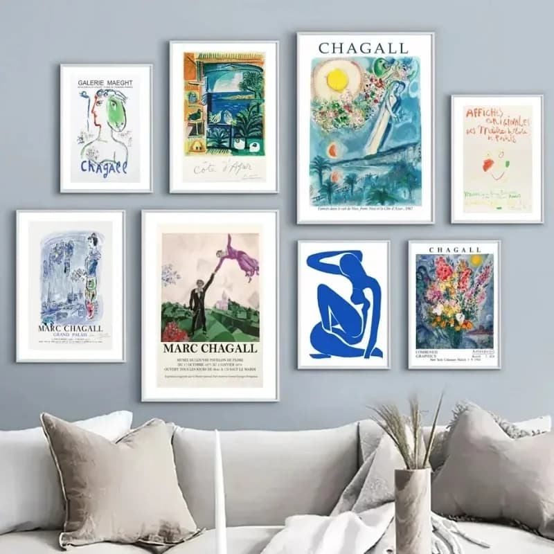 Quadri Diamantati Marc Chagall Matisse Picasso, Poster e Stampe Nordiche, Quadri da Parete per Soggiorno, Corridoio, Casa