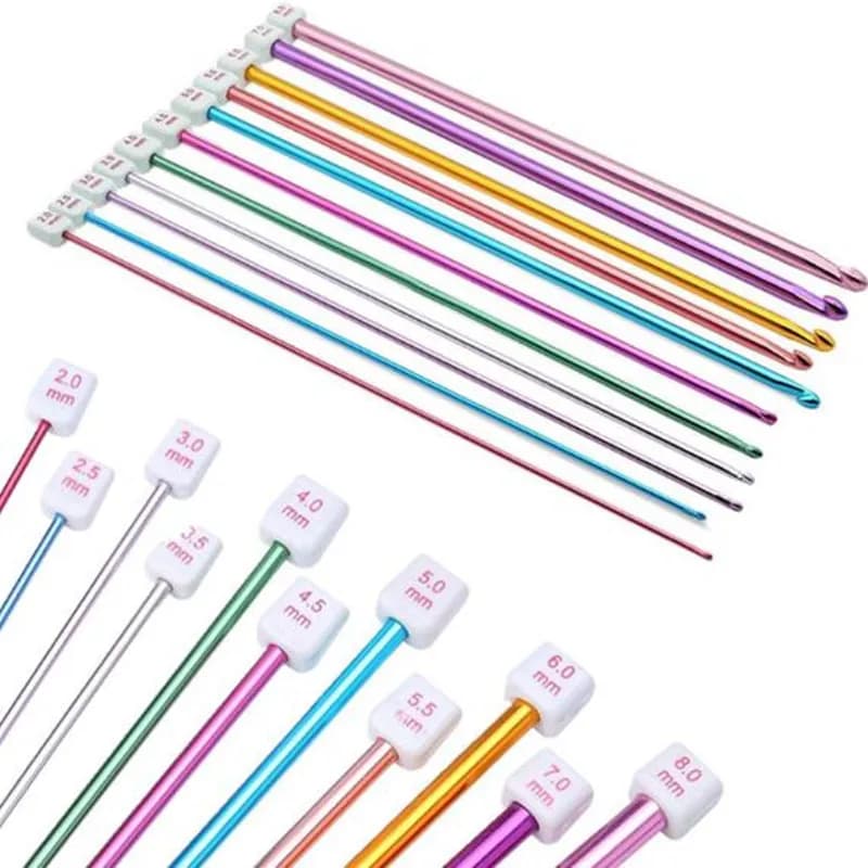 5-16 pezzi ferro colorato 27 cm uncinetti set di ferri da maglia afghani tunisini set di ferri da maglia fatti a mano per uso domestico