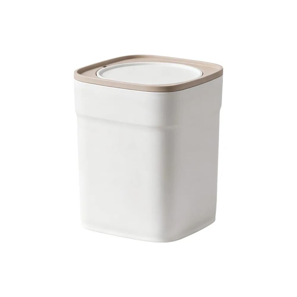 Durable Sealed Desktop Trash Can Non-slip with Lid Waste Paper Basket Plastic Mini Waste Bin Living Room