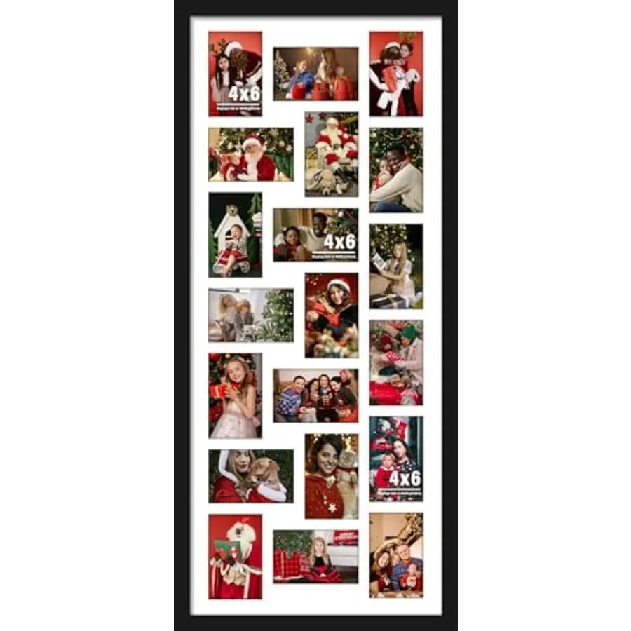 16x38 Collage Picture Frame 4x6 Collage Frame Displays twenty 4x6 inch Photos Available Horizontal Wall Mounting Display and Ve