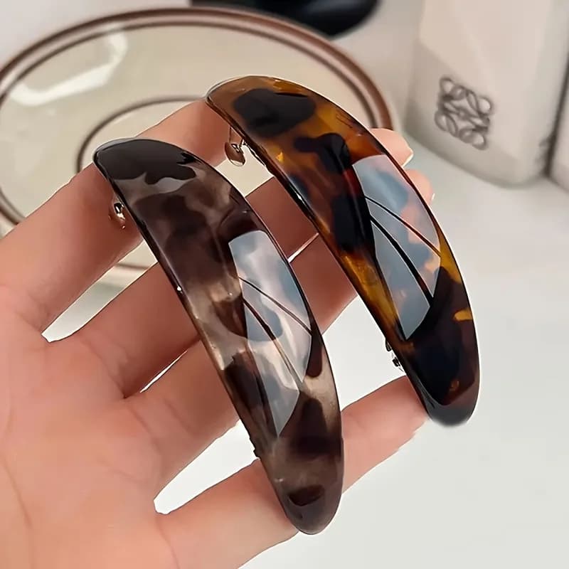 Elegante fermaglio per capelli primaverile - Fermaglio ovale con stampa leopardata, tenuta sicura per chignon e coda di cavallo, accessori per capelli da donna
