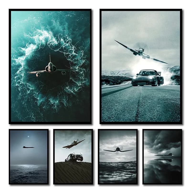 Stampa Poster con Auto Sportive e Supercar, Quadro Diamantato con Auto Sportiva Nera, Arte Moderna da Parete per Club, Bar, Sala, Casa