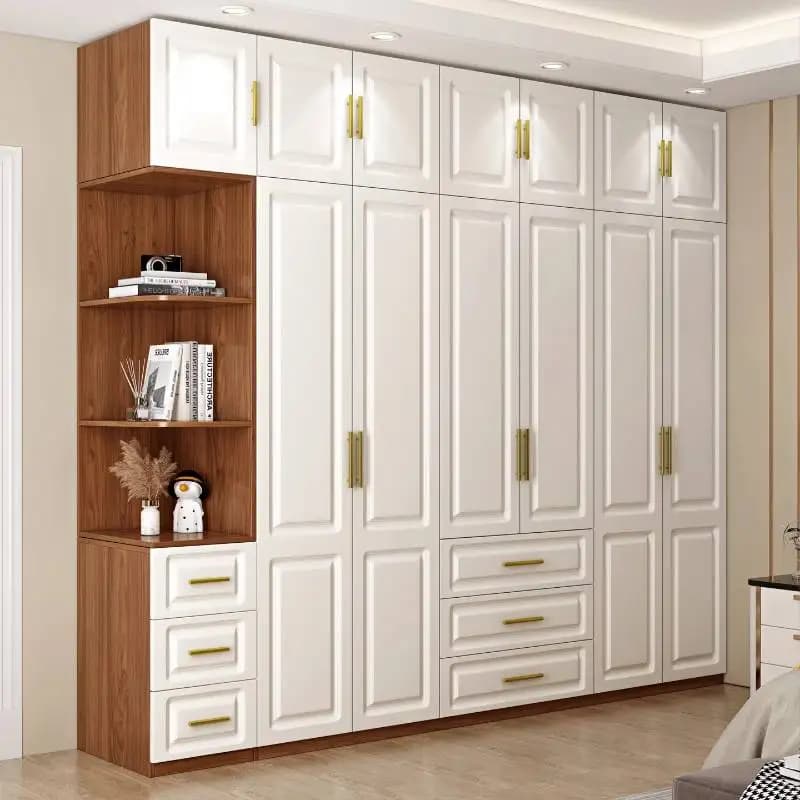 Armadi Moderni Nordici Grandi per Camera da Letto, Guardaroba Bianco Salvaspazio con Cassetti, Mobili per Camera da Letto
