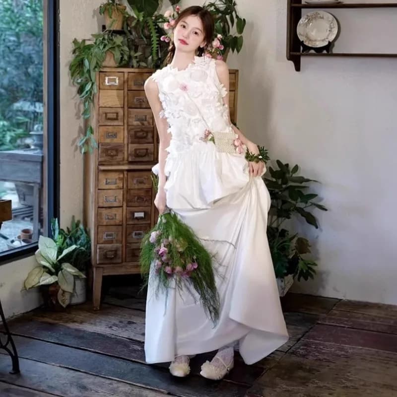Forest Style Sweet French Light Wedding Dress, Bride's Flower Engagement Temperament, Super Fairy Dream Small Dress, New Style