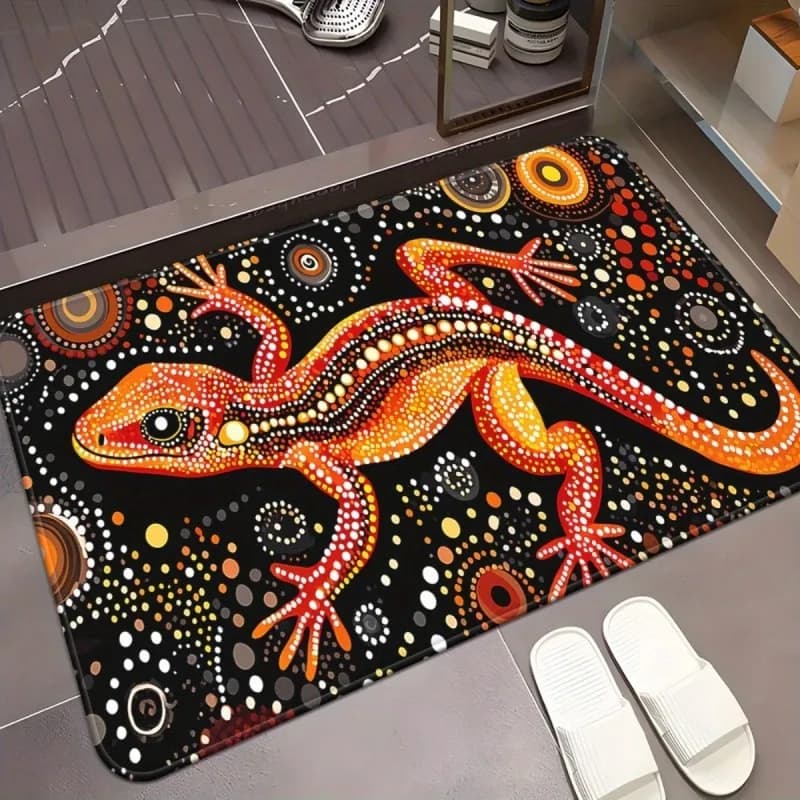 Tappetino per porta Aboriginal Lizard, tappetino di benvenuto con decorazioni a punti australiane, tappeto antiscivolo per cucina, soggiorno, ingresso