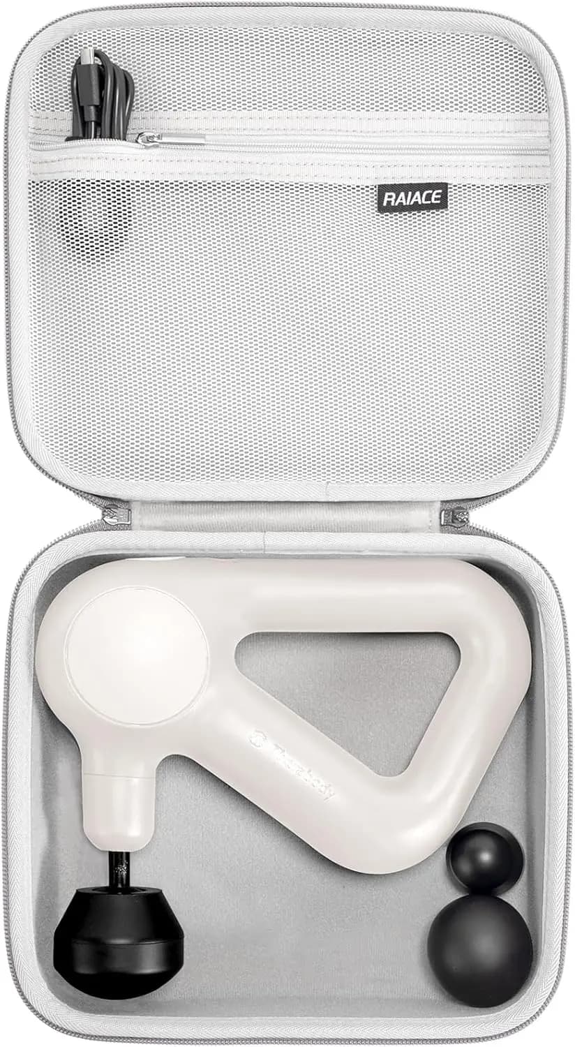 Massage gun case for TheraGun relief - Rigid travel case with mesh pocket - Grigia (only case)