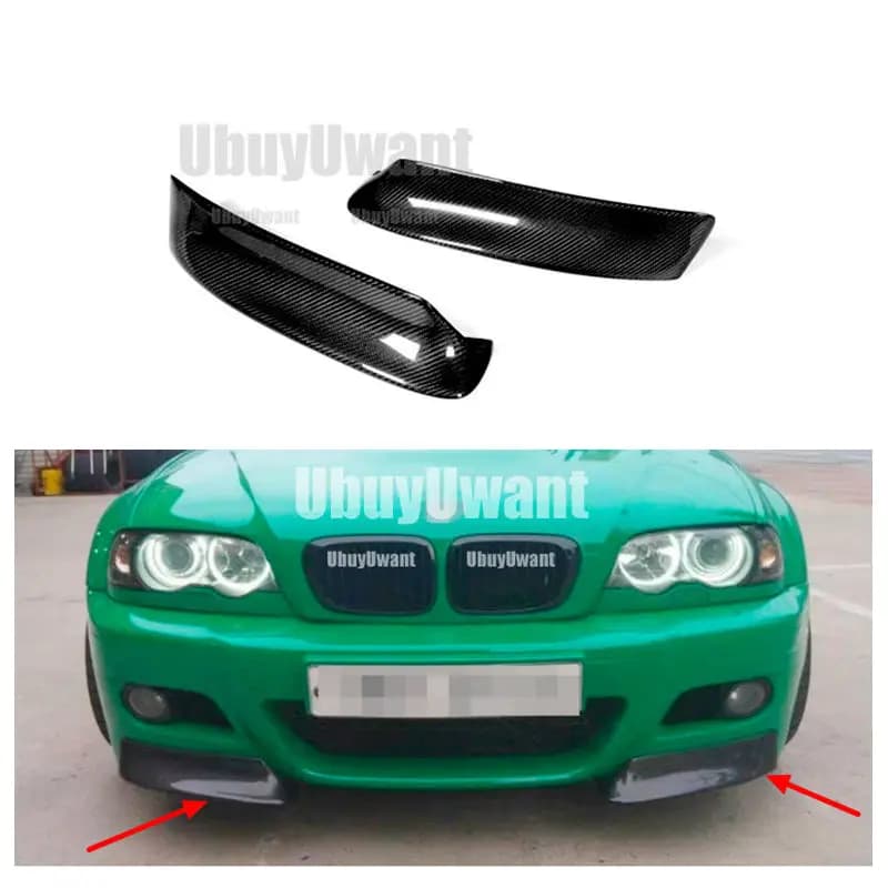 Car Front Bumper Splitters Diffuser Spoiler Splitter Lip Guard Lip For BMW E46 1999-2006 2001 M3 Carbon Fiber CSL Style