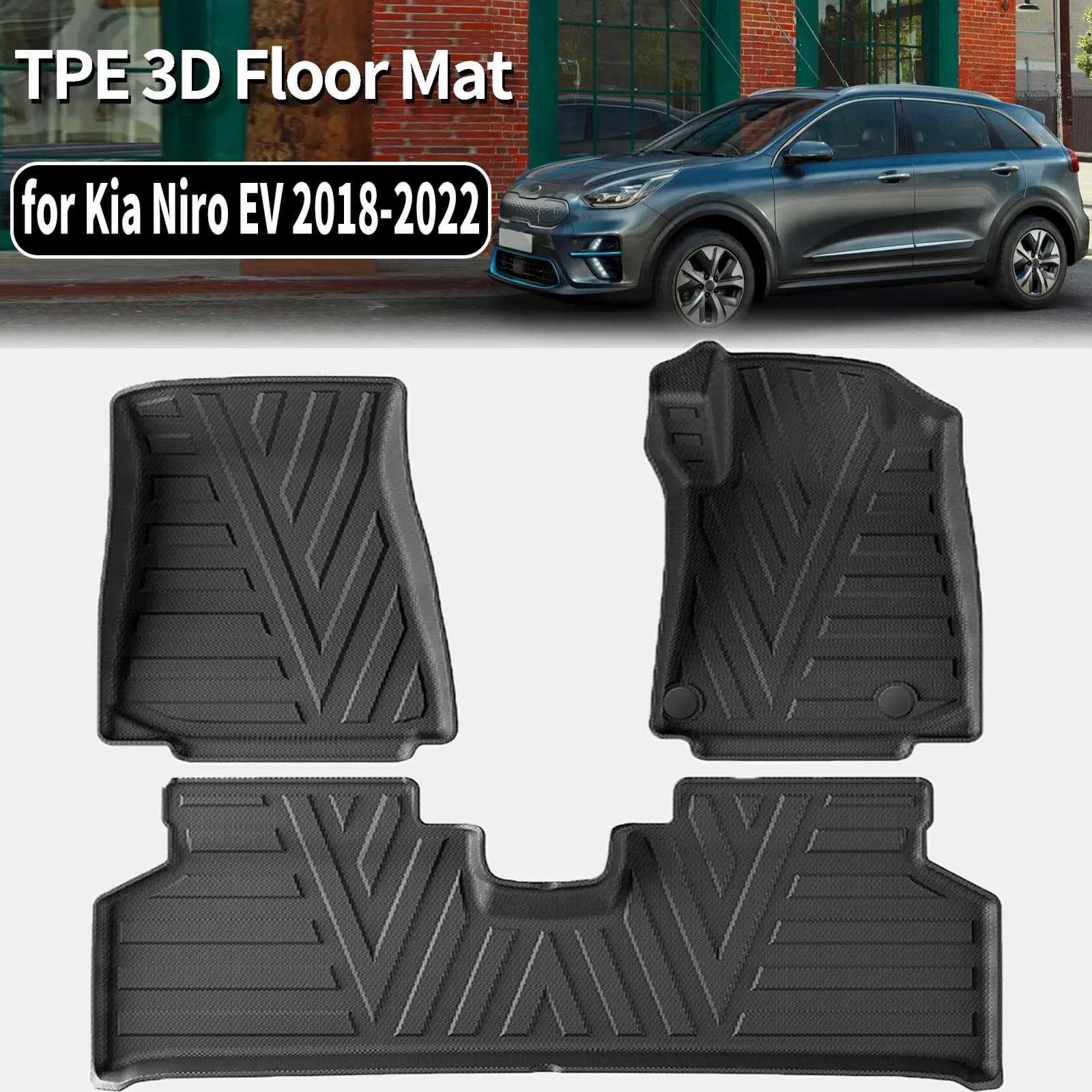 Tappetini per auto in TPE per Kia Niro EV 2018-2022, impermeabili, antiscivolo, facili da pulire, accessori