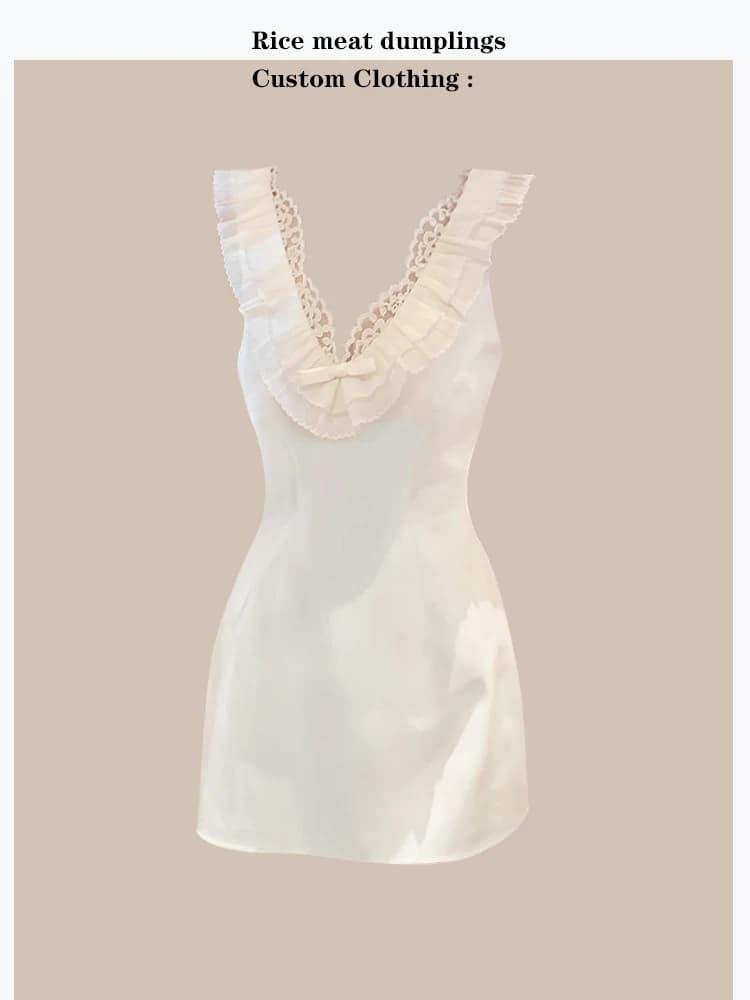 Elegant Vintage Pleated Lace Trim Splice Waist Cinching Dress Polyester Fiber Sleeveless A-Line Skirt Zipper Closure Slim Fit