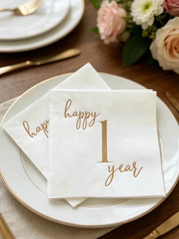 Happy 1 Year First Birthday Cocktail Paper Napkins Disposable Table Favors Kids 1st Birthday Party Decor Supplies