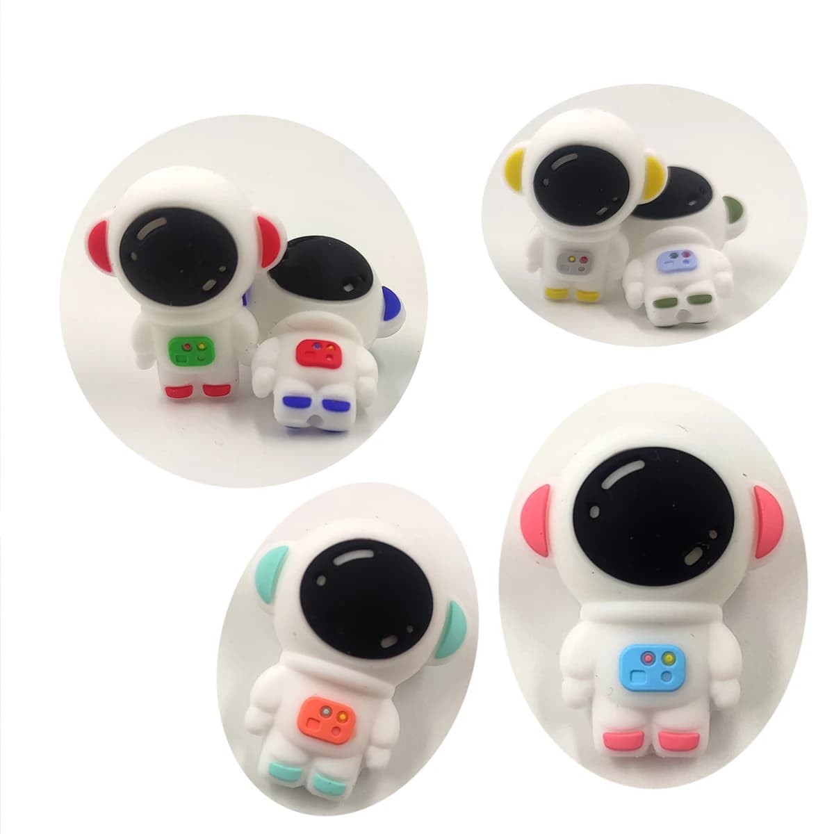 Cartoon Silicone Astronauta Massaggiagengive Perle Perline Allattamento Dentizione Cura Giocattoli BPA Libero Collana Manichino per Bambini Bracciale Perline Ciondolo