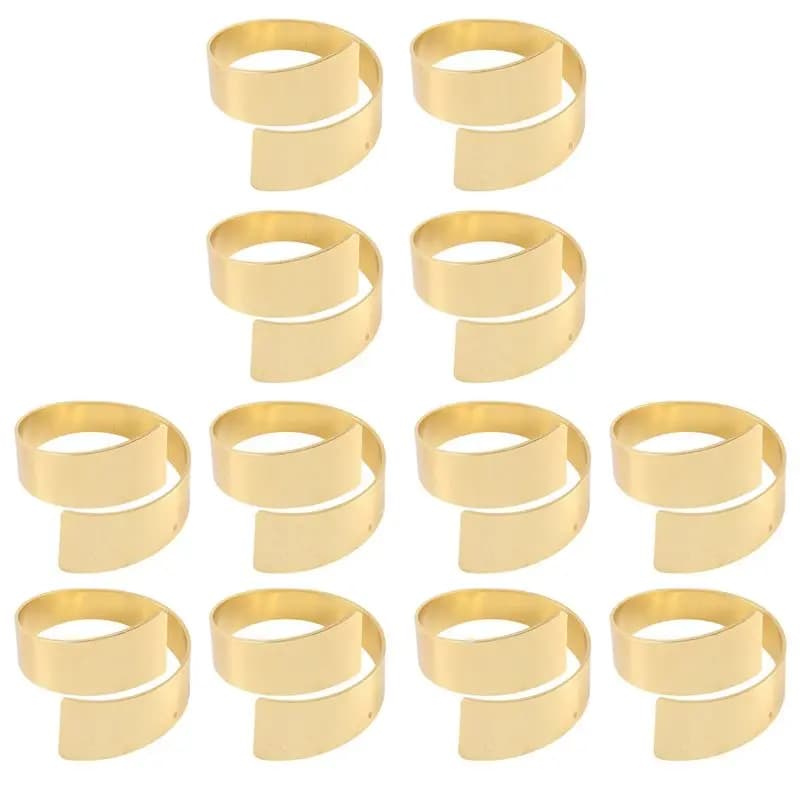 TFTP-12 Pieces Golden Metal Wallet Rings for Tavola Decoration, Ideal for Easter and Valentine's Day Dinners