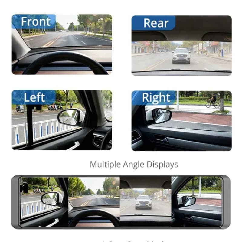 4 Cameras 4G Android 9.0 Car DashCam Video Recorder 12" Full Touch DVR Panoramic RearView 4CHs WiFi ADAS GPS Navigation