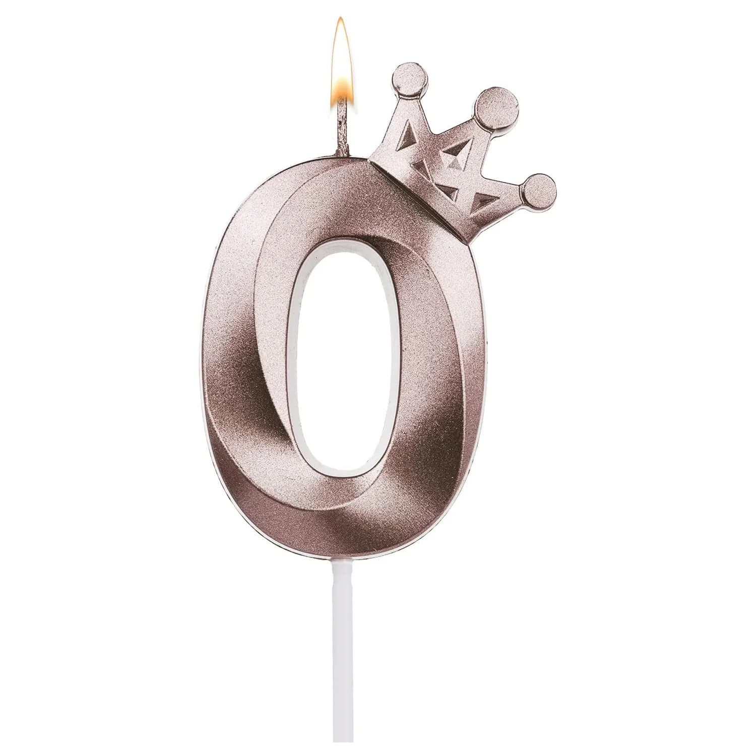 Candela 3D numero0 per torte di compleanno candele di compleanno con numeri con elegante decorazione a corona per feste anniversario di matrimonio san valentino