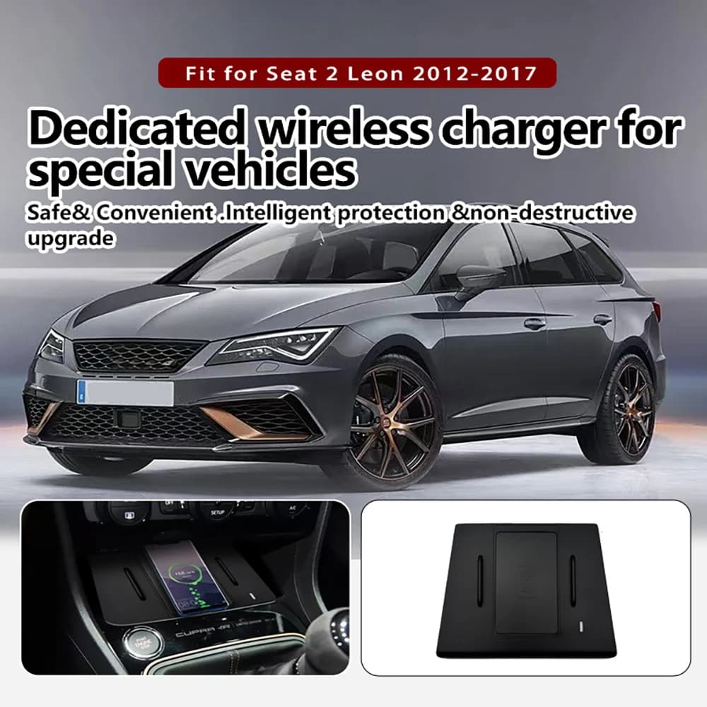Per Seat 2 Leon 2012-2017 Nuovo modello caricabatterie wireless telefono cellulare pad di ricarica USB accessori per iPhone Xiaomi Samsung ecc.