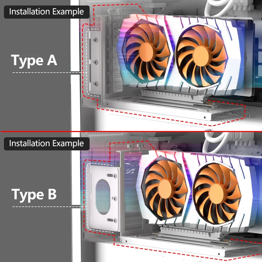 Supporto Verticale per GPU, Supporto per Scheda Grafica a 2 Slot con Hardware, Dock EGPU, Stazione di Aggancio GPU Esterna